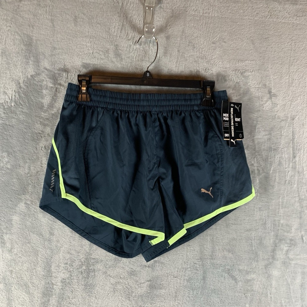 Puma Womens S Shorts Blue Run Favorite Velocity Drycell Liner Reflective NWT